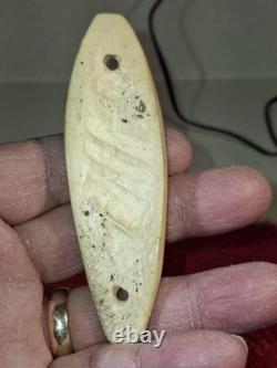 Native American Super Rare Bison Bone Gorget North Dakota Find