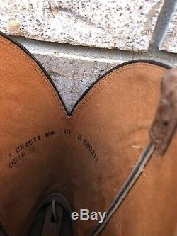 New Lucchese Square Toe Bison Leather Western Cowboy Boots 13 D