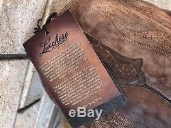 New Lucchese Square Toe Bison Leather Western Cowboy Boots 13 D