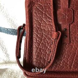 New Parabellum Full Bison Leather Briefcase Messenger Bag Crossbody Made In USA