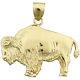 New Real Solid 14K Gold Bison Charm Pendant