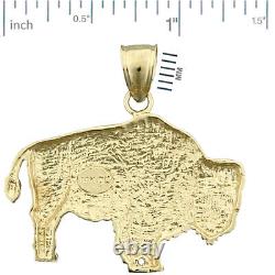 New Real Solid 14K Gold Bison Charm Pendant