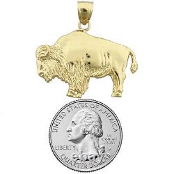 New Real Solid 14K Gold Bison Charm Pendant