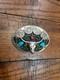 New Silver Buffalo Nickel Bison Coin Longhorn Turquoise Belt Buckle, Make Offer