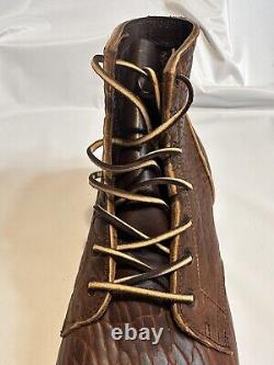 New Truman Boot Company -Cognac Shrunken Bison 79 Last Boots -Size 12 US 12.5 EE