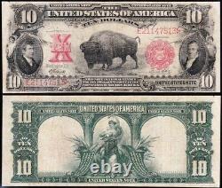 Nice Scarce 1901 $10 BISON Legal Tender US Note! FREE SHIPPING! E21147513