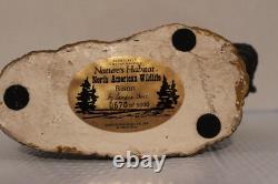 North American Wildlife Bison Buffalo Sculpture Sand Cast Natures Habitat Vntg