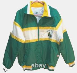 North Dakota State Bison Hockey NCAA Vintage 90s Green Sewn Zip Nylon Jacket L