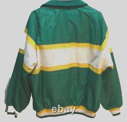 North Dakota State Bison Hockey NCAA Vintage 90s Green Sewn Zip Nylon Jacket L