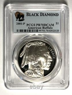 Not a Hoard Original 2001 P Buffalo $1 Silver PCGS PR70 Black Diamond Fraser GSH