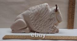 Off-WHITE BUFFALO / BISON Marble / Stone ARAGON Sculpture / Figure
