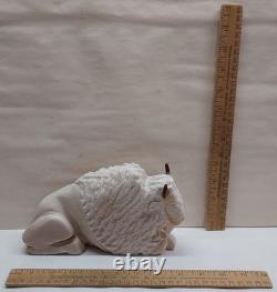 Off-WHITE BUFFALO / BISON Marble / Stone ARAGON Sculpture / Figure
