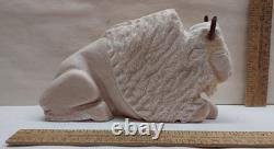 Off-WHITE BUFFALO / BISON Marble / Stone ARAGON Sculpture / Figure