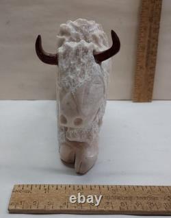 Off-WHITE BUFFALO / BISON Marble / Stone ARAGON Sculpture / Figure