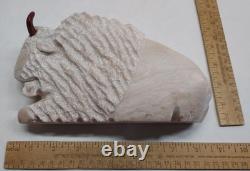 Off-WHITE BUFFALO / BISON Marble / Stone ARAGON Sculpture / Figure