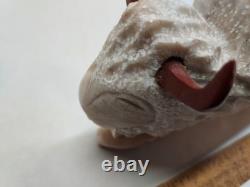 Off-WHITE BUFFALO / BISON Marble / Stone ARAGON Sculpture / Figure