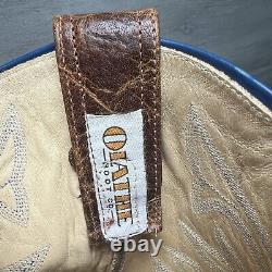 Olathe Boots Mens 12 D Natural Brahma Bison Tall Top Western Cowboy Made in USA