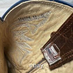 Olathe Boots Mens 12 D Natural Brahma Bison Tall Top Western Cowboy Made in USA