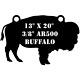 One AR500 Buffalo Target 13 x 20 x 3/8 Painted Black Shooting Water Bison