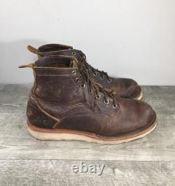 Origin American Bison Maine Mens Natural Leather Work Soft Toe Boots Size 9 USA