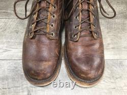 Origin American Bison Maine Mens Natural Leather Work Soft Toe Boots Size 9 USA