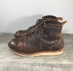 Origin American Bison Maine Mens Natural Leather Work Soft Toe Boots Size 9 USA