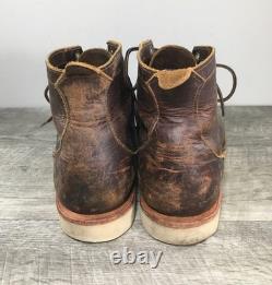 Origin American Bison Maine Mens Natural Leather Work Soft Toe Boots Size 9 USA