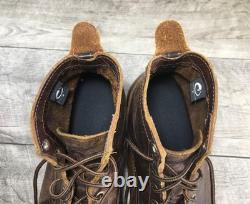 Origin American Bison Maine Mens Natural Leather Work Soft Toe Boots Size 9 USA