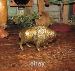 Original Antique Vtg Arcade AC Williams Cast Iron Buffalo Bison Still Penny Bank