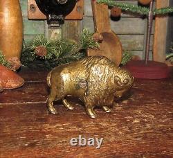 Original Antique Vtg Arcade AC Williams Cast Iron Buffalo Bison Still Penny Bank