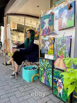 Original Bison 11x14 Buffalo Painting Acrylic Wall Art Home Decor Western