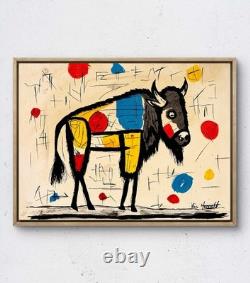 Original Bison Art 16x12 Canvas Colorful Abstract Neo Expressionist Painting Original Bison Art 16x12 Canvas Colorful Abstract Neo Expressionist Painting