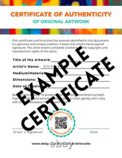 Original Bison Art 16x12 Canvas Colorful Abstract Neo Expressionist Painting