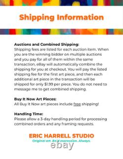 Original Bison Art 16x12 Canvas Colorful Abstract Neo Expressionist Painting