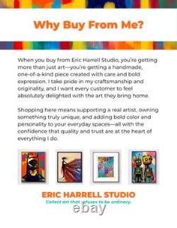 Original Bison Art 16x12 Canvas Colorful Abstract Neo Expressionist Painting