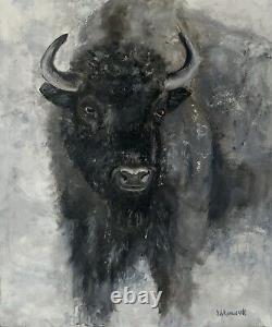 Original Majestic Bison Oil Painting wildlife