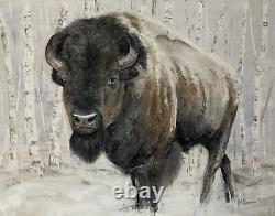 Original Majestic Bison Oil Painting wildlife