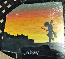 Original Native American Buffalo Dance Painting Dine (Navajo) Acrylic on Granite
