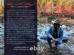 Original OIL painting BUFFALO Bull UTAH Herd mountain bison sage Landscape 2 pc