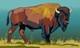 Original Western Art American Bison, Buffalo, Hand Painted 40x24 Inches Signed