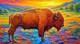 Original Western Art-Hand Painted American Bison, Buffalo, 30x20 Inches, Signed