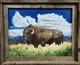 Original Wildlife Oil Painting Bull Bison by Marc Bitler