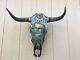 PAINTED STEER SKULL 22 wide HORN (BUFFALO BISON) cow BULL head