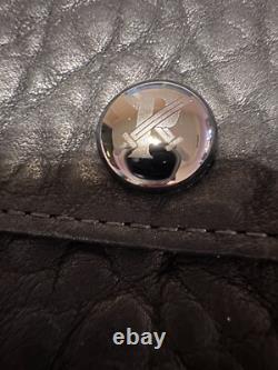 PARABELLUM Black bison glasses case with ceramic button