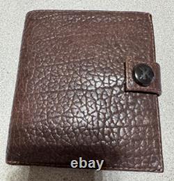 PARABELLUM Brown bison leather bifold wallet with ceramic button snap