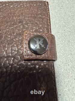 PARABELLUM Brown bison leather bifold wallet with ceramic button snap