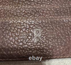 PARABELLUM Brown bison leather bifold wallet with ceramic button snap