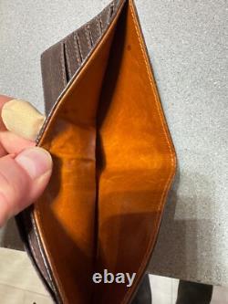 PARABELLUM Brown bison leather bifold wallet with ceramic button snap