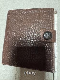 PARABELLUM Brown bison leather bifold wallet with ceramic button snap