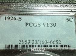 PCGS VF-30 1926-S Buffalo Nickel Lowest Mintage Combined Shipping